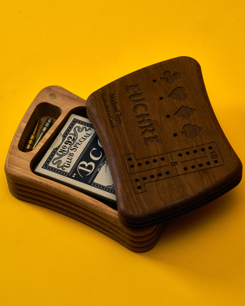 The Michaud Handcrafted Wooden Euchre Board